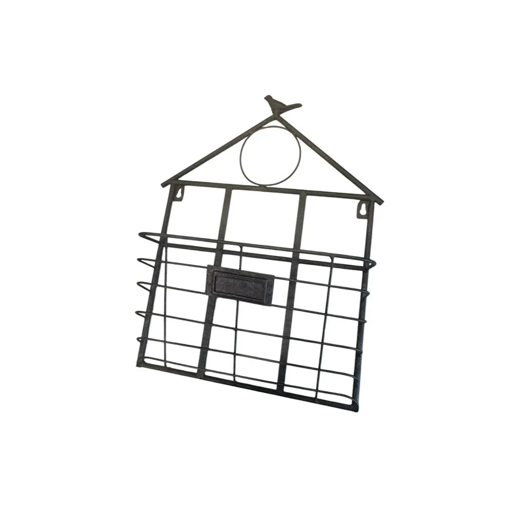 Decorative Garden Bird House Iron Wall‎ Mail Paper Holder